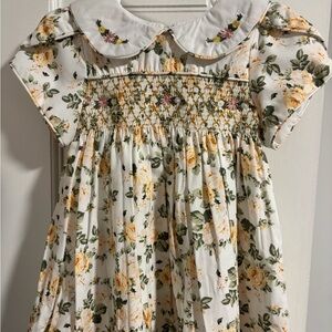 Floral Kids Dress with Peter Pan Collar